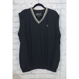 Austin Golf Windbreaker Men's Large Vest Black V-Neck Pullover